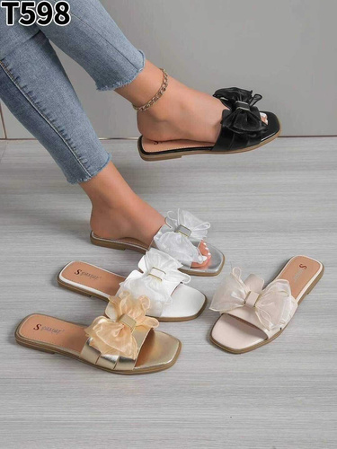 Klapki damskie T598.SILVER (36/41,12par)