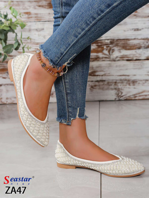 Balerinki damskie ZA47.WHITE (36/41,12par)