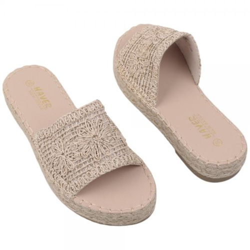 Klapki damskie F212-2.BEIGE (36/41,12par)