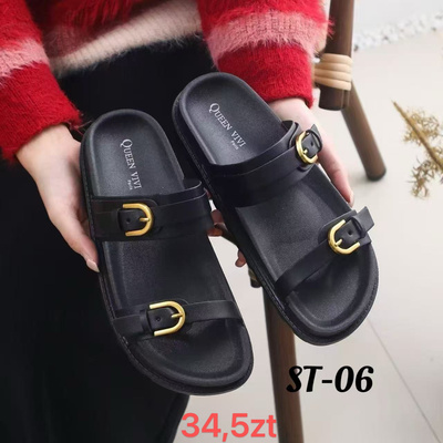 Klapki damskie  7AST-06.BLACK  (36/41,12par)