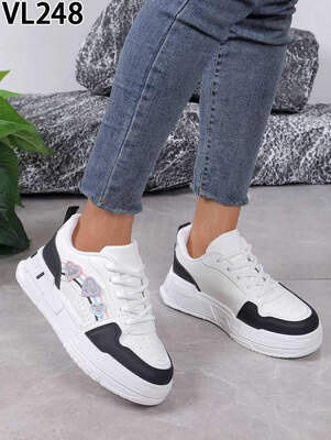Buty sportowe damskie VL248.WHITE/BLACK (36/41,12par)