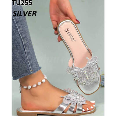 Klapki damskie TU255.SILVER (36/41,12par)