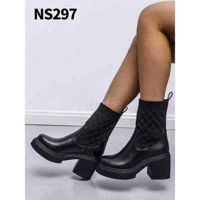 Botki damskie 7ANS297.BLACK Ocieplane (36/41,12par)