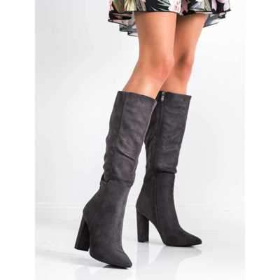 Kozaki damskie 7ANS072.GREY Ocieplany (36/40,12par)