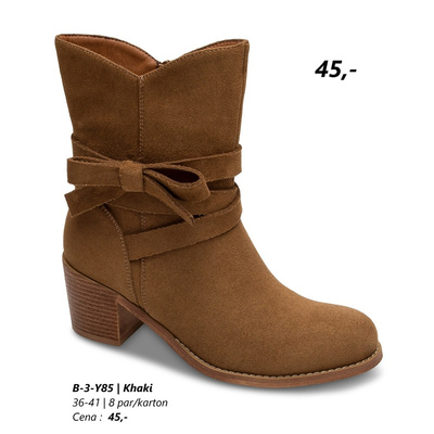 Botki damskie 3-Y85.KHAKI (36/41,8par)
