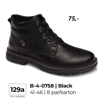 Trzewiki męskie 9AB-4-0758.BLACK (41/46,8par)