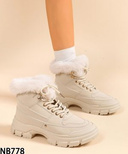 Botki damskie ocieplane 7ANB778.BEIGE (36/41,12par)