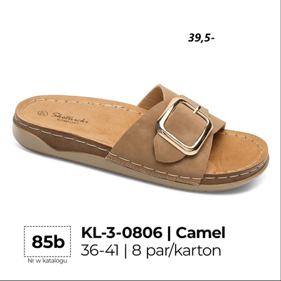 Klapki damskie 3-0806.CAMEL (36/41,8par)