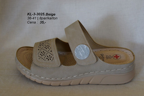 Klapki damskie 3-3025.BEIGE (36/41,8par)