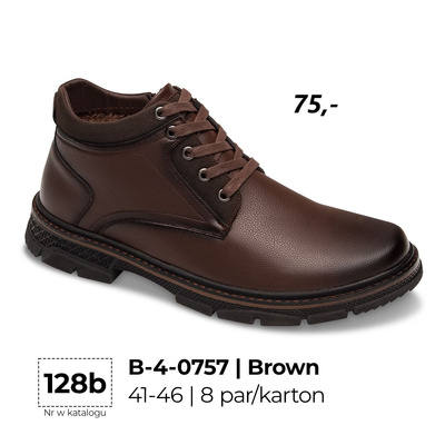 Trzewiki męskie 9AB-4-0757.BROWN (41/46,8par)