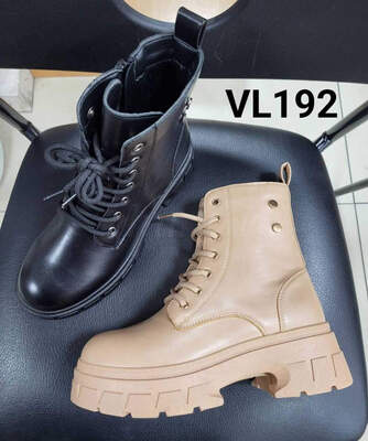 Botki damskie 7AVL192.BLACK KHAKI Ocieplany (36/41,12par)