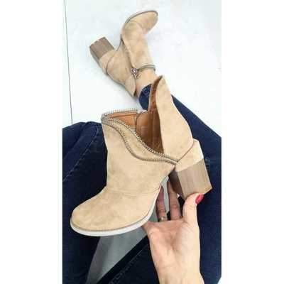 Botki damskie A5713.KHAKI Nieocieplane (36/41,12par)