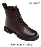 Botki damskie   7A106.BROWN  (36/41,8par)
