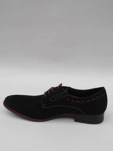 Półbuty męskie nadwymiary 11AES516-2.BLACK/RED (47/49,6par)