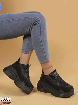 Buty sportowe damskie BL608.ALLBLACK (36/41,12par)