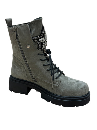 Botki damskie ocieplane 7AA-921.OLIVE (36/41,12par)