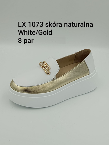 Półbuty damskie 7ALX1073.WHITE/GOLD (36/41,8par)