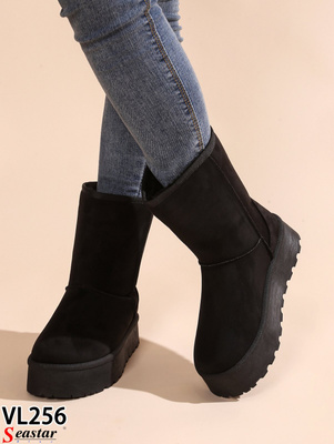 Botki damskie ocieplane VL256.BLACK (36/41,12par)