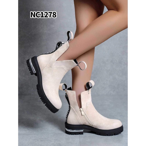 Botki damskie ocieplane 7ANC1278.BEIGE (36/41,12par)