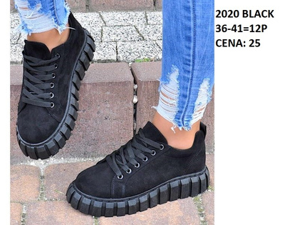 Buty sportowe damskie 2020.BLACK (36/41,12par)