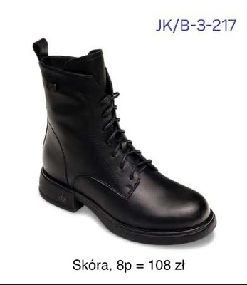 Botki damskie  7AB-3-217.BLACK   (36/41,8par)