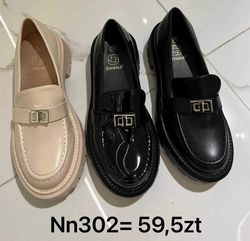 Półbuty damskie 7ANN302.BLACK, BEIGE, BLACKS (36/41,12par)