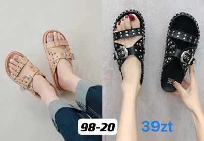 Klapki damskie 7A98-20.BLACK, BEIGE (36/41,12par)