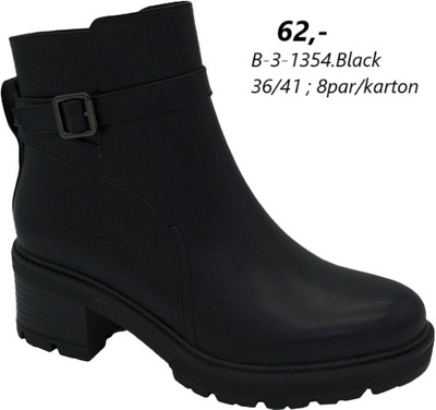 Botki damskie 7AB-3-1354.BLACK (36/41,8par)