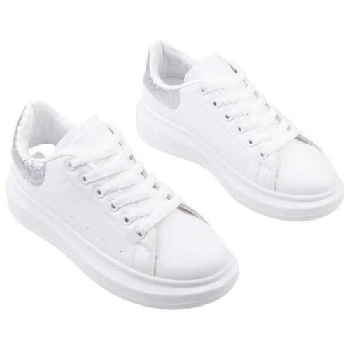 Buty sportowe damskie B1238-3.WHITE/SILVER (36/41,12par)
