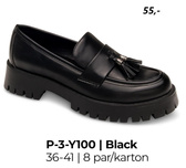 Półbuty damskie 3-Y100.BLACK (36/41,8par)