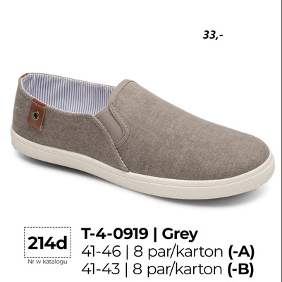 Trampki męskie 4-0919.GREY (41/46,8par)