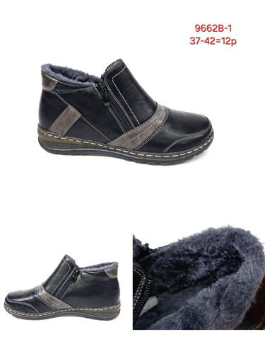 Botki damskie 7A9662B-1.BLACK  (37/42,12par)