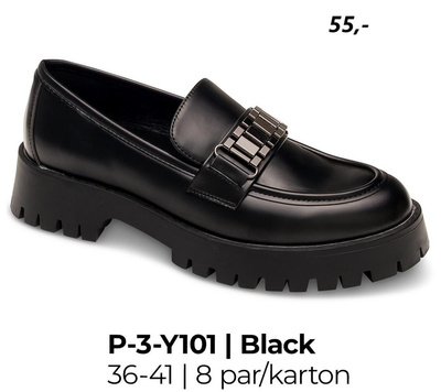 Półbuty damskie 3-Y101.BLACK (36/41,8par)
