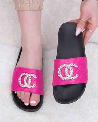 Klapki damskie 7AD331.PLUM BLACK   (36/41,12par)