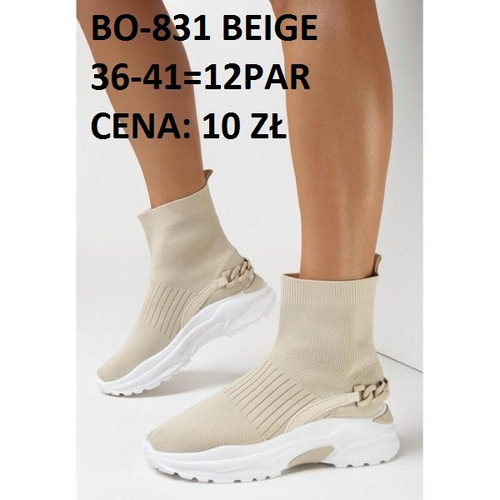 Buty sportowe damskie BO-831.BEIGE (36/41,12par)