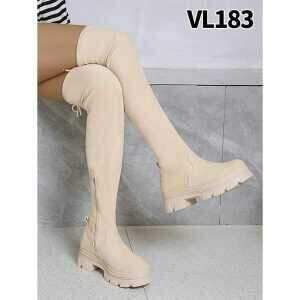 Kozaki damskie  7AVL183.BEIGE  Ocieplany  (36/41,12par)