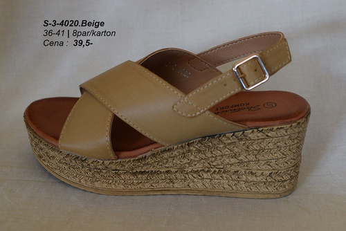 Sandały damskie 3-0420.BEIGE (36/41,8par)