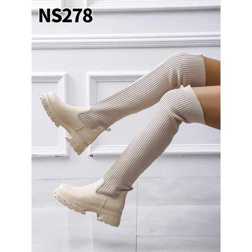 Kozaki damskie NS278.BEIGE Ocieplany (36/41,12par)