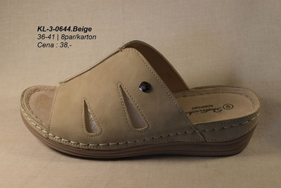Klapki damskie 3-0644.BEIGE (36/41,8par)
