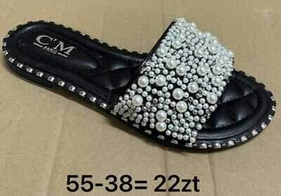 Klapki damskie 7A55-38.BLACK (36/41,12par)