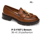 Półbuty damskie 3-Y107.BROWN (36/41,8par)