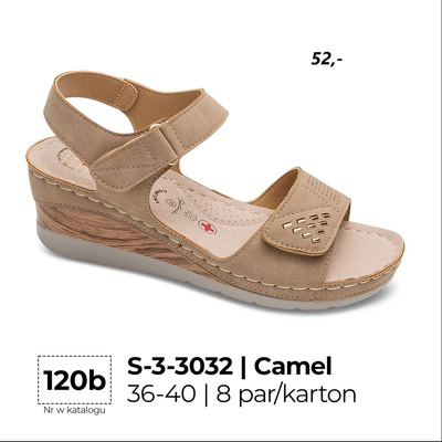 Sandały damskie 3-3032.CAMEL (36/40,8par)