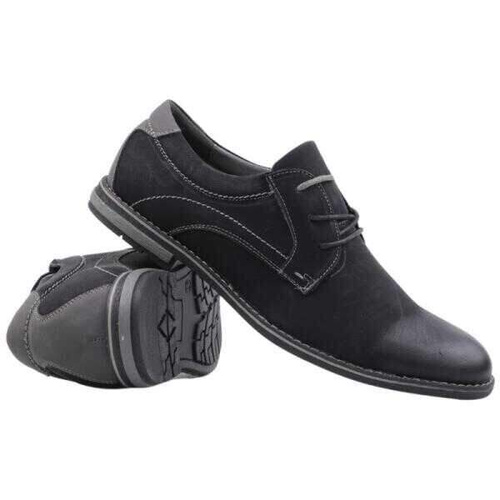 Półbuty męskie AB128T-6.BLACK/CAMEL (46/48,6par)