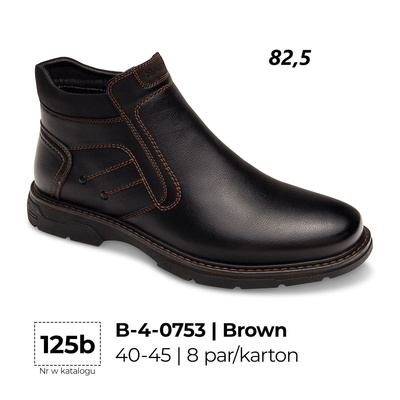 Trzewiki męskie 9AB-4-0753.BROWN (41/46,8par)
