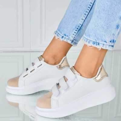 Buty sportowe damskie 7AF033.WHITE/GOLD (36/41,12par)