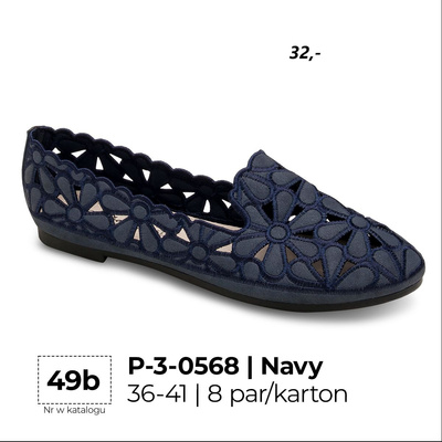 Balerinki damskie 3-0568.NAVY (36/41,8par)