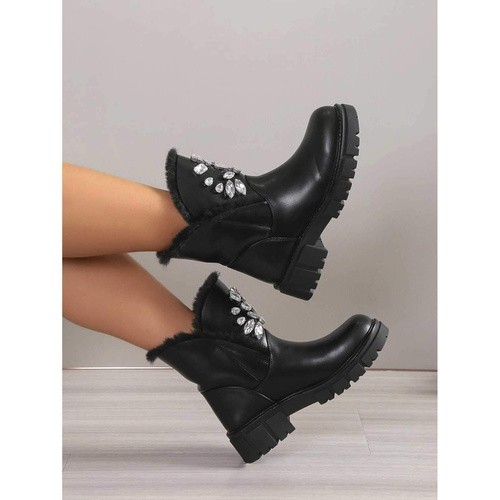 Botki damskie ocieplane 7ANC13013.BLACK  (36/41,12par)