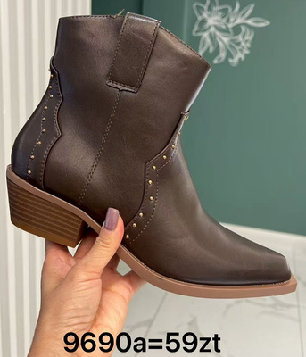 Botki damskie ocieplane 9690A.BROWN (36/41,12par)