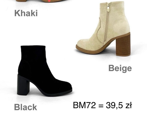Botki damskie BM72.KOLOR DO WYBORU (36/41,12par)