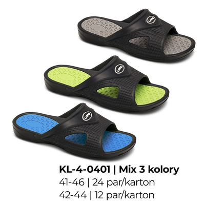 Klapki męskie 9AKL-4-0401.MIX (42/44,12par)